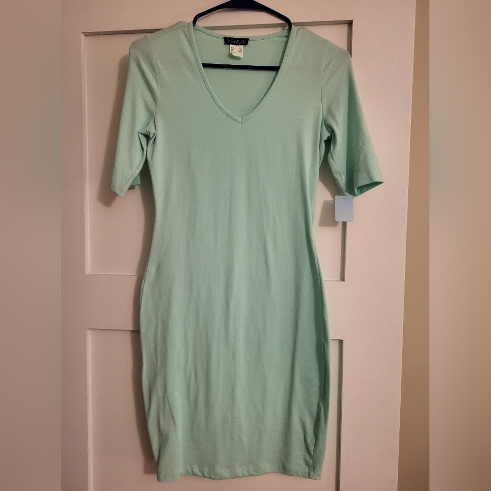 Light blue bodycon dress